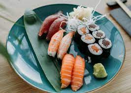 Crab, ginger and rocket sushi rolls